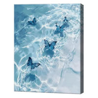 Tablou pe numere Art Gallery EX8739 Fluturi albastri si marea 30x40cm Eco