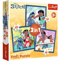 Puzzle Trefl 34896 Puzzles 3in1 Time with Stitch Disney Lilo&Stitch
