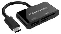 Type-C Card Reader USB,SD, TF (microSD) Gembird "UHB-CR3-02"