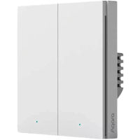 Выключатель электрический Aqara H1 PRO - 2 клавиши (c нулём) квадратный подрозетник, белый (QBKG31LM)