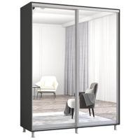 Dulap Mobildor-Lux Aron-P uși glisante din oglinzi (150x60x200H cm) Anthracite