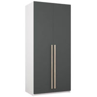 Dulap Mobildor-Lux Smart-Home (0.80x0.56x2.0H m) cu polițe Alb/Anthracite