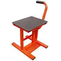 Central motorcyle lifting table for off-road motorcycles