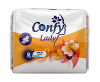 Прокладки гигиенические впитывающие женские Confy Lady MAXI LONG STD, 9 шт.