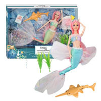 Кукла Essa QJ137C Emily Sirena cu animaluț de companie de mare