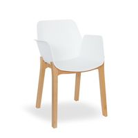 cumpără Scaun din plastic cu picioare din lemn, 700x580x500 mm, alb în Chișinău