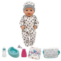 Кукла Essa YL2440H Bebeluș interactiv în costumaș gri cu imprimeu de animale
