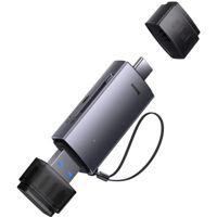 Кардридер Baseus WKQX060113 2in1 Type-C 3.0 to USB-A 3.0 to TF/SD Lite Series, Black