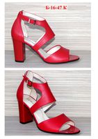 Босоножки женские кожаные на каблуке B-16-47-R