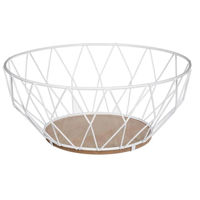 Аксессуар для кухни 5five 56231 Cos pentru fructe D27x11.5cm, alb, metal/MDF