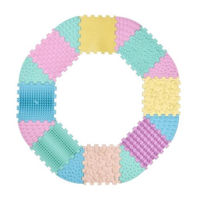 Коврик игровой Ortek 12900 Коврик-пазл ортопедический -массажный Набор 8+8 эл. Пастель