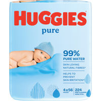 Влажные салфетки Huggies Pure (4 x 56 шт)