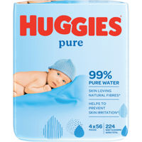 Şerveţele umede Huggies Pure (4 x 56 buc)