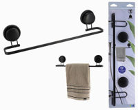 Suport prosop Tendance 55835 Suport pentru prosoape cu 2 ventuze 45x5.5x8cm negru