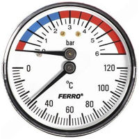 Аксессуар для систем отопления Ferro Термоманометр 63 мм 1/2" TM63A