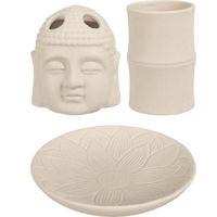 Стакан для зубных щёток Holland 26511 Set pentru baie din ceramică, Bathroom Solutions, 3buc, Buddha