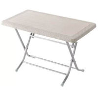 Стол Hydro S Пластиковый стол с металлическими ножками, 114x63x74, бежевый