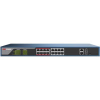 Switch/Коммутатор Hikvision DS-3E1318P-E Web PoE (16 PoE Long distance+2 Gigabit)