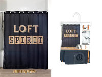 Perdea pentru dus 180X200cm Tendance negra "Loft Spirit", poliester