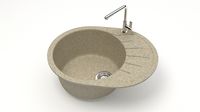 Матовые кухонные мойки из литьевого мрамора  (песочный.) F010Q5