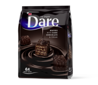 Mini batoane de ciocolată amăruie cu napolitană crocantă Eti Dare Dark Wafers Mini, 112 gr.