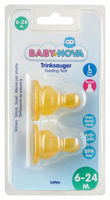 "Baby-Nova" Соска  для детей от 6 месяцев, быстрый поток, латекс, без BPA, 2 шт. (14304)