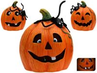 Сувенир Halloween Тыква с бабочкой и подвязкой LED 13cm