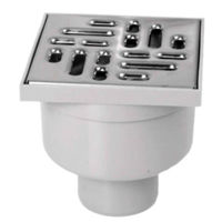 Trap de duș ZMM Maxpol 18458 Sifon de pardoseala PP D.50х90° (gri) cu grila inox (150x150x130mm) cu revizie 2163