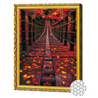 Tablou pe numere Art Gallery GA79755 Mozaic cu diamante 40x50cm Frunze rosii