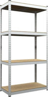 Cтеллаж складской Nex Home Raft metalic Budget 1600x800x400mm, 4 nivele MDF, galvanizat