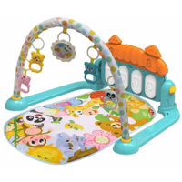 Игровой комплекс для детей Chipolino PGRZP02301BL Коврик игровой с пианино Zoo Party blue