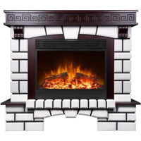 Șemineu electric ArtFlame Nazarii & Mirabella, 1136x1328x356 mm, Nuc închis/Alb