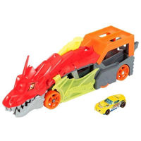 Машина Hot Wheels GTK42 Camion Dragon furios cu depozitare pentru mașini