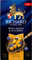 Чай Richard "Royal Mango & Acai berry"  черный ароматизированный 25 сашетов