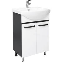 Dulap pentru lavoar Mashtab 11625 Agat cu 2 usi 75cm Alb-Antracit