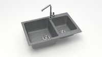 Матовые кухонные мойки из литьевого мрамора  (темн.сер.) F191Q8