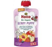 Пюре Holle Bio Berry Puppy яблоко, персик и лесные ягоды (6+ мес) 100 г