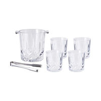 Посуда для напитков Excellent Houseware 56570 Set pentru whiskey, 6 piese: 4 pahare, frapiera, cleste