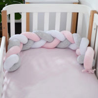 Бортик для кроватки Veres 154.02.13 Бампер-коса White-Pink-Grey 120*20