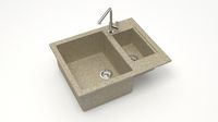 Матовые кухонные мойки из литьевого мрамора  (песочный.)  F019Q5
