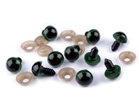 Ochi pentru jucării cu dispozitiv de siguranță, Ø14 mm / verde