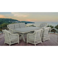 Садовая мебель SunYard Set Rolex 111 alb-suriu (perne - sure)