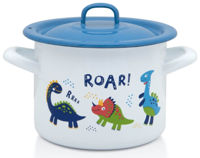 Кастрюля Promstore 54152 Эмалированная кастрюля Dino 14см, 1,5л, металлическая крышка