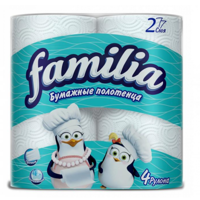 Familia  бумажные полотенца, 2 слоя, 4 рулонов