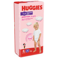 Scutece-chiloţel Huggies pentru fetiţă 6 (16-22 kg), 44 buc.
