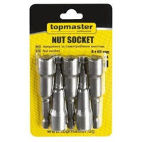 Набор головок, бит, насадок Topmaster 338621 торцевая насадка 8x65 мм (магнит)