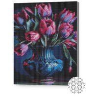 Картина по номерам Art Gallery XQB80610 Mozaic cu diamante Lalele luxoase in vaza 30x40cm