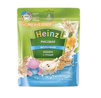 Рисовая кашка Heinz с молоком и грушей с Омега 3 (4+ мес) 200 г