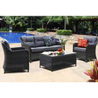 Mobilier pentru grădină Hydro S Mobilă p/u terasă Hola Rattan, 5 persoane, Antracit