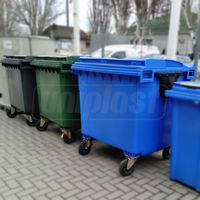 купить Бак мусорный 1100 л  пластик  - на колесах (зеленый)  UNI (БРАК) в Кишинёве